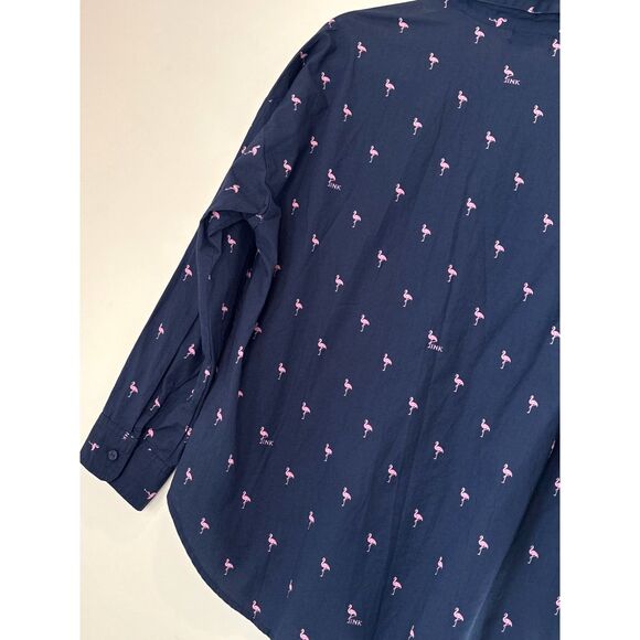 PINK Victoria Secret Flamingo Classic Oversized Shirt XS-Small NEW a46 - Picture 6 of 11